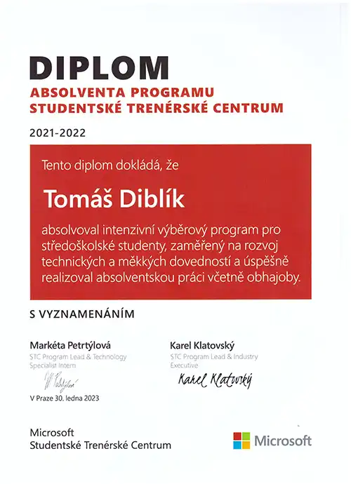STC certificate of successfull completion