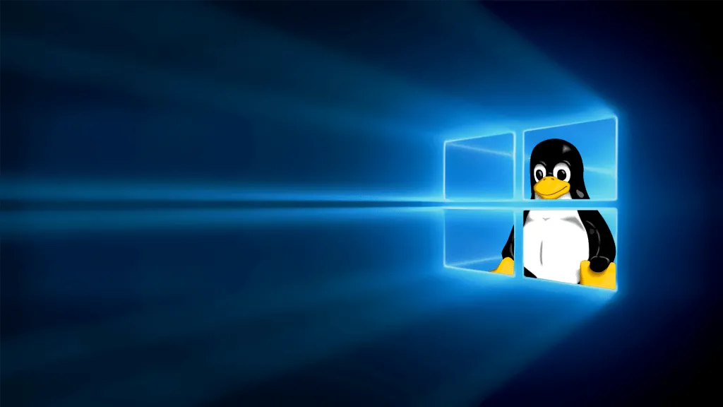 Penguin Tux inside Windows logo